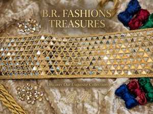 B.R. FASHIONS Adorno de encaje con efecto espejo, diseño tradicional, sari étnico, lehenga, ropa de boda, costura, proyectos de manualidades decorativas - Product Image 1