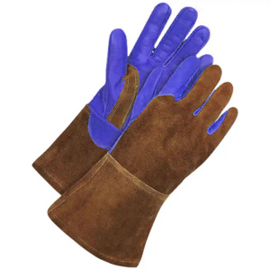 Gants de soudage TIG en cuir de vachette renforcé et croûte de cuir, résistants à l'abrasion et à la chaleur, pour la lutte contre les incendies et le barbecue - Product Image 5