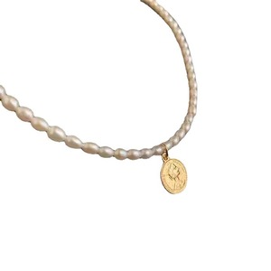 Collier polyvalent gris en lin avec perles d'imitation brillantes, chaîne ras du cou, style basique tendance, pendentif Y01131 - Product Image 5