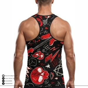 T-shirts sans manches en polyester personnalisés par sublimation, très bien notés, unisexes, élégants, pour la gym, la musculation et les entraînements. - Product Image 2