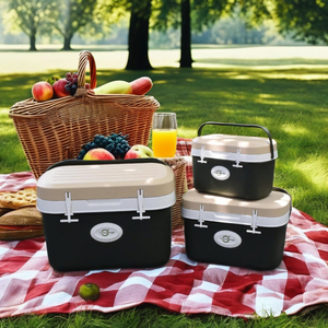 SB TECH Modern PP <b>Plastic</b> Cooler <b>Box</b> 25L <b>Large</b> Capacity Eco-Friendly Durable Portable Travel Outdoor Use Insulated Food Storage - Product Image 1