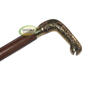 Bastón de madera Estilo vintage hecho a mano con mango de latón, bastón para caminar de madera con mango de diseñador - Product Image 1