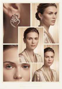 ต่างหูเพชรรูปหัวใจสีโรสโกลด์สุดโรแมนติกสำหรับผู้หญิง - Product Image 2
