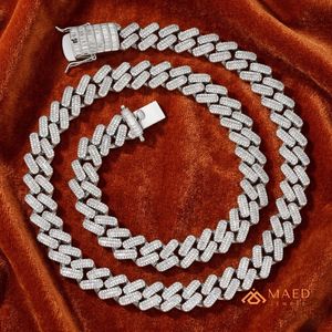 Collier en argent sterling 925 avec moissanite, chaîne cubaine, bijoux de mode pour femmes et hommes, bijoux fins de la ville de New York, style moderne classique - Product Image 3