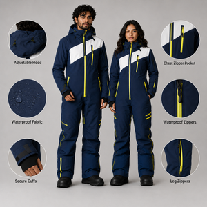 Traje de Esquí Ligero Unisex Personalizado, Chaqueta y Pantalones Impermeables y Resistentes al Viento, Fabricante y Proveedor de Ropa de Marca Privada - Product Image 3
