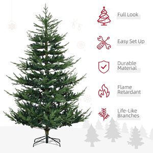 Albero di Natale a Forma di Matita 210 cm con 1218 Rami Realistici in PE PVC, Apertura Automatica, Base in Acciaio Verde, per Uso Interno - Product Image 4