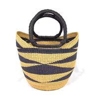 Sac de marché circulaire en jonc de mer Bolga fait à la main, écologique, léger, multifonctionnel, couleur personnalisable, design classique/moderne