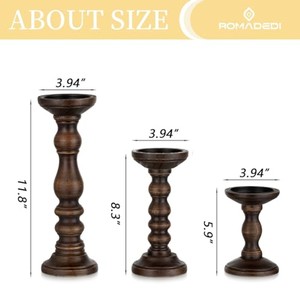 Ensemble de porte-bougies en bois de Sheesham - Socles en bois faits à la main avec des éléments en laiton - Vente en gros - Product Image 6