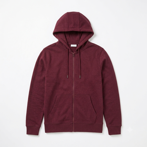 Men's <b>Hooded</b> <b>Zip</b>-Up Sweatshirt Solid Teal Cotton French Terry Regular Fit Casual Autumn Wear Mens Winter Fleece Pullover Hoodie - Product Image 6
