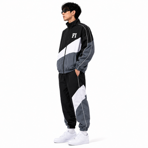 Chaqueta de poliéster vintage personalizada de alta calidad, resistente al viento, con tela tejida de estilo urbano, conjunto de chaqueta y pantalones cortos de béisbol para hombre. - Product Image 3