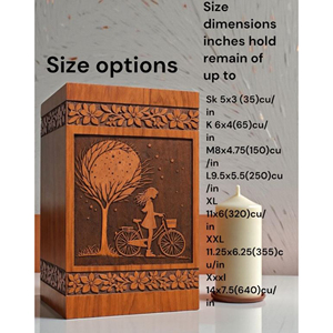Urna de Madera Personalizada, Grabada con Árbol y Bicicleta, Recuerdo Conmemorativo de Cremación por AYAANS - Product Image 6