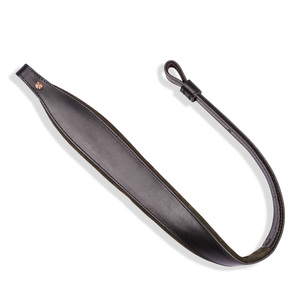 Correa de caza de cuero curtido vegetal, cómoda, con base de gamuza verde oliva, extremos de lazo asegurados con tornillo Chicago, acolchado de espuma, duradera - Product Image 1