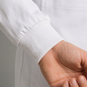 Blouse médicale pour hommes pour médecins et dentistes - Tissu sergé en bambou/polyester/spandex, coupe classique, uniforme d'hôpital durable, résistant aux éclaboussures - Product Image 5