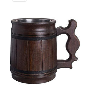 Mug en bois de haute qualité gravé, pour la bière et le vin, provenant d'un fournisseur indien pour l'exportation en gros, taille personnalisée, vaisselle - Product Image 6
