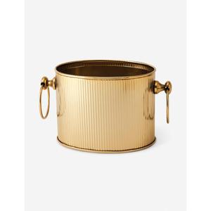 Hammered Design Round Beverage <b>Tub</b> With Handles Gold Color Finish Metal Champagne Wine Cooling Large Capacity Ice Bucket For Bar - Product Image 4
