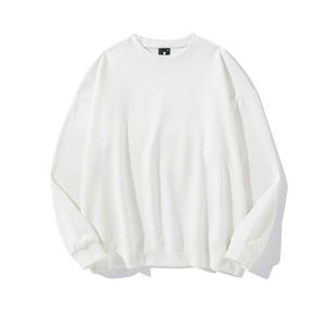 Sweat-shirt surdimensionné à col rond pour homme, personnalisé OEM, de haute qualité, à épaules tombantes, motif uni, avec doublure automne, en tissu tricoté délavé - Product Image 1