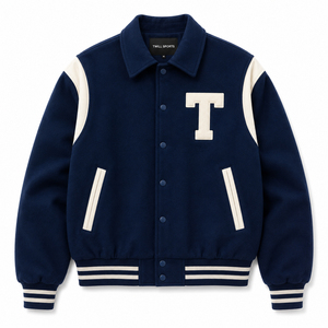 แจ็คเก็ตวาร์ซิตี้ดีไซน์ล่าสุด คุณภาพพรีเมียม ตกแต่งด้วยลายปักแบบ Letterman สไตล์ Preppy ทรงปกติ กันน้ำ กันลม ระบายอากาศได้ดี - Product Image 1