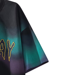 T-shirt tricoté à manches courtes pour homme, imprimé tie-dye de haute qualité, coupe ample, respirant, infroissable, impression numérique tendance - Product Image 5