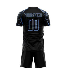 Breathable 100% Polyester Soccer Uniform Athletic Football Jersey Shorts Custom Team Name Comfortable Fit for Adult Team Sports - Product Image 2