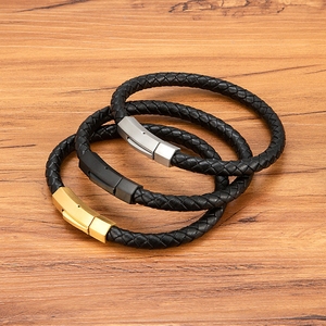 MenneM Bracciale Elegante in Pelle Intrecciata in Acciaio Inossidabile 316L, Bracciale Personalizzato <span class=keywords><strong>Amitie</strong></span> per Donna e Uomo, Produttore RTS - Product Image 6