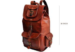 Sac à dos en cuir vintage de qualité supérieure, unisexe, durable, fait main, grande capacité, sac de voyage, sac d'étudiant, fermeture éclair Candy, protection RFID, élégant - Product Image 3