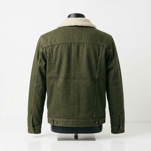 Custom Men's Sherpa Lined Denim <b>Jacket</b> Winter Warm <b>Trucker</b> Jean Outerwear Casual Denim <b>Jacket</b> - Product Image 3
