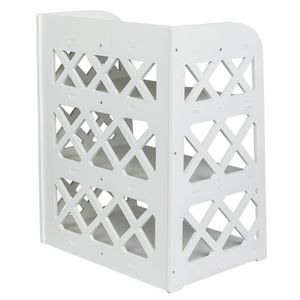 Mobiletto a 4 Ripiani in Legno e Plastica RT Bianco, Elegante Unità di Arredo per Tavolino da Tè e Caffè - Product Image 4