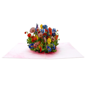Tarjeta de Felicitación 3D con Flores Silvestres de Amapola, Estilo Romántico, Superventas en Vietnam, Diseño Personalizado, Artesanía, para el Día de San Valentín - Product Image 3