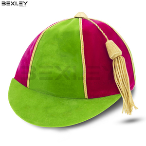 Casquette en velours rayée vert citron et magenta personnalisable en gros avec passepoil tressé doré et pompon, unisexe, classique, toutes saisons, pour le sport - Product Image 4