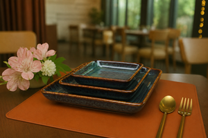 Luxury Square Dinnerware for Home and Hotel Square <b>Ceramic</b> Dinner <b>Plates</b> for Modern Kitchens High Demanding - Product Image 3