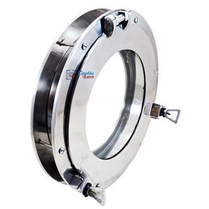 Hublot de bateau circulaire moderne en aluminium nickelé, fait main, à suspendre, en verre, pour décoration murale intérieure - Product Image 4