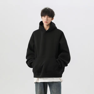 Sudadera con Capucha Rosa Unisex, Corte Regular, Felpa, Color Sólido, Diseño con Bolsillos, Ropa de Otoño - Product Image 3