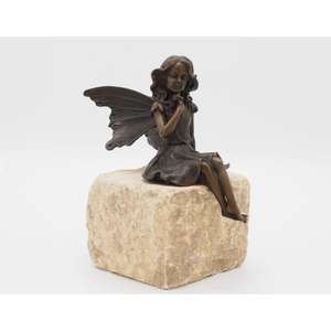 Artisanat métallique, sculpture d'ange en bronze, figurine d'ange miniature antique faite à la main, décoration de table, idées de cadeaux - Product Image 2