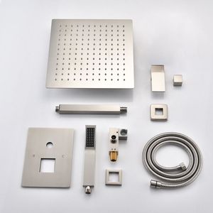 Set combinato doccia a mano e soffione da 16 pollici, sistema doccia a soffitto con accessori per il bagno - Product Image 4