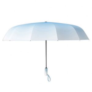 Luxury Gradient Color Pongee 8 Ribs Carbon Steel Frame <b>Windproof</b> Sun Rain 3 Fold Mini Pocket Automatic <b>Umbrella</b> Custom Logo Box - Product Image 2