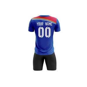 ชุดเสื้อฟุตบอลแบบกำหนดเอง กางเกงขาสั้น โพลีเอสเตอร์ 100% คอวี ชุดทีมฟุตบอล แห้งเร็ว ระบายอากาศได้ดี ชุดกีฬาแบบซับลิเมชั่น - Product Image 5