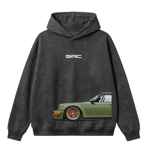 Sweat à capuche pour homme, coupe classique, manches longues, côtelé, effet délavé, style streetwear décontracté, service OEM, 6XL - Product Image 1