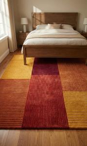 Alfombra de Lana Tufted Hecha a Mano de Primera Calidad, Antideslizante, de Pelo Medio, Diseño Geométrico Abstracto Moderno, Alfombra Suave y Lujosa para Sala de Estar - Product Image 2