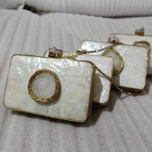 Bolso de mano de perlas de lujo, bolso de mano de noche, monedero de boda, fiesta de graduación, purpurina, diamantes de imitación ostentosos, marco de Metal, Bagby RF Crafts - Product Image 5