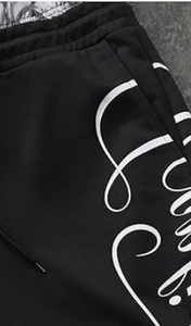 Men s Black Solid Color Cotton Bermuda Shorts Mid Waist Drawstring Casual Style with Pockets Breathable Fabric - Product Image 3
