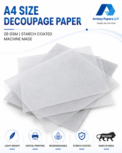 28gsm customize size Machine Made White Color <b>Digital</b> Printing Starch Coated Biodegradable Specialty <b>Paper</b> for Decoupage Art - Product Image 3