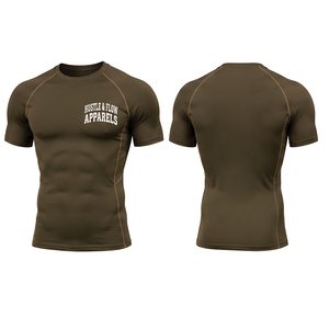 Custom Logo Printing High Quality Solid Color <b>Short</b> Sleeve <b>Compression</b> Shirt Men's Customizable <b>Compression</b> Shirts - Product Image 1