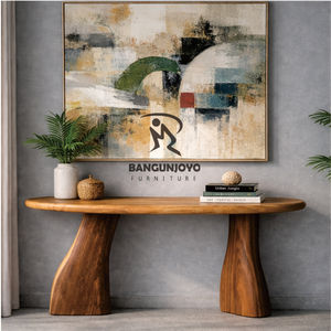 Table console en bois massif SUAR WOOD de haute qualité, rangement durable, montage facile, design moderne, garantie pour le salon - Product Image 1