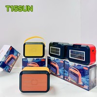Enceinte solaire sans fil T15 SUN avec poignée, pour camping extérieur, urgence, basses puissantes, robuste, vente en gros
