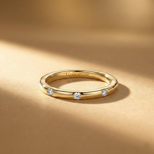 14K 10K Gold 0.32Ct Round Brilliant Lab Grown Diamond <b>Ring</b> Unique Lightweight Style Anniversary Stackable <b>Ring</b> Certified - Product Image 1