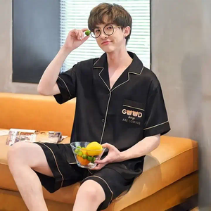 <span class=keywords><strong>Pijama</strong></span> de algodón de manga corta para <span class=keywords><strong>caballero</strong></span> y hombre al por mayor, Conjunto de <span class=keywords><strong>pijama</strong></span> Modal transpirable de talla grande, forro polar para parejas - Product Image 5