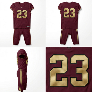 Wholesale Custom Sublimated American Football Uniforms Short Sleeve Moisture-Wicking Breathable <b>Mesh</b> Football <b>Pants</b> Jersey Set - Product Image 6