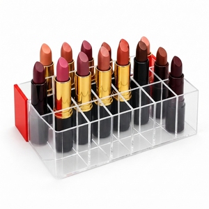 Multi Compartment Acrylic Lightweight Eco-Friendly Modern <b>Lipstick</b> Organizer Clear Makeup Display Stand Cosmetic Storage Holder - Product Image 2