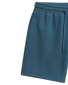 Shorts en molleton pour hommes, bleu impérial, tissu doux et épais, taille à cordon de serrage, décontracté, pour la gym, l'entraînement ou la détente, personnalisable avec logo OEM - Product Image 4