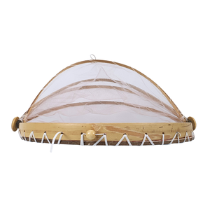 กรอบไม้ไผ่พับได้เป็นมิตรต่อสิ่งแวดล้อมทำด้วยมือฝาครอบอาหาร MDF capiz ฝาตาข่ายลายแสงแดดสำหรับห้องครัวการให้บริการของตกแต่งบ้าน - Product Image 4